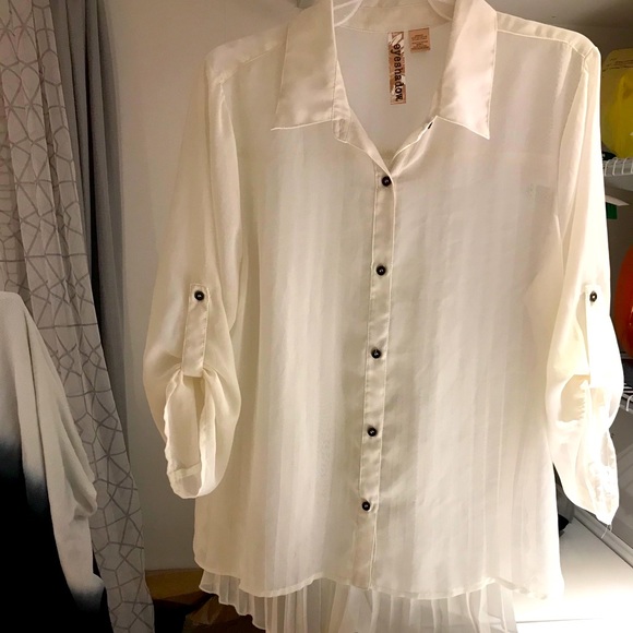 sheer button down shirt